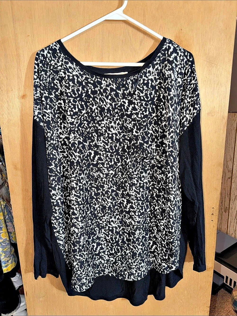 Michael Kors Animal Print Tunic Black & White Size 2X